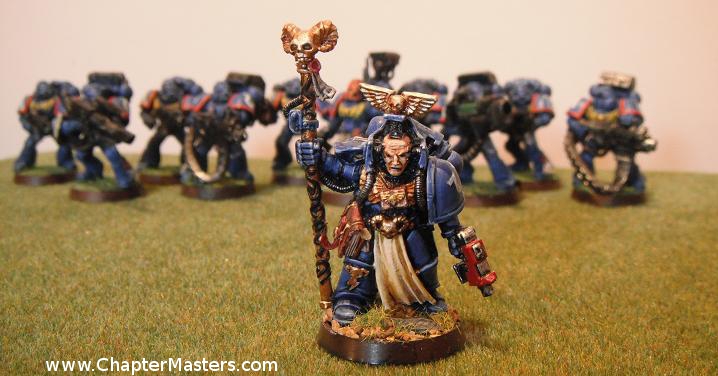 Out of Production 1994 Librarian, Ultramarine Librarian, Space marine Librarian, Librarian with force staff
